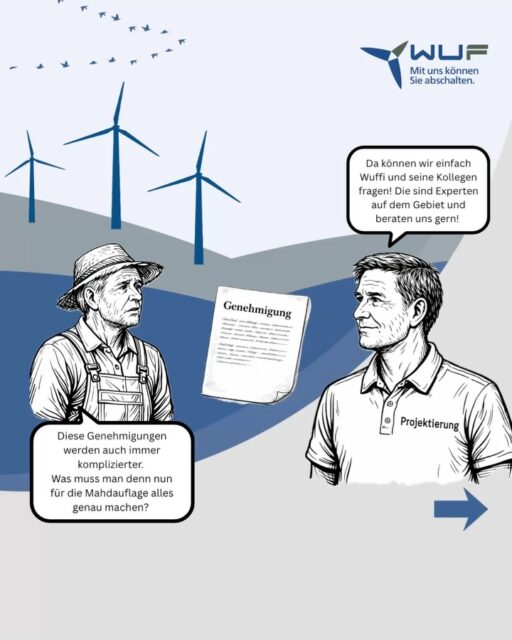 𝗠𝗮𝗵𝗱𝗮𝗯𝘀𝗰𝗵𝗮𝗹𝘁𝘂𝗻𝗴 𝗯𝗲𝗶 𝗪𝗶𝗻𝗱𝗲𝗻𝗲𝗿𝗴𝗶𝗲𝗮𝗻𝗹𝗮𝗴𝗲𝗻 – 𝘄𝗼𝗿𝗮𝘂𝗳 𝗸𝗼𝗺𝗺𝘁 𝗲𝘀 𝘄𝗶𝗿𝗸𝗹𝗶𝗰𝗵 𝗮𝗻?
Die Umsetzung einer Mahdabschaltung bringt klare Anforderungen mit sich, die auf den ersten Blick auch mal unübersichtlich wirken können. Für eine sichere und wirksame Durchführung sind insbesondere folgende Punkte entscheidend:
🔹Abschaltung bei Bewirtschaftung:
Windenergieanlagen (WEA) müssen bei Mahd- oder Erntearbeiten gestoppt werden, wenn sich das betroffene Flurstück im Umkreis von 250–500 m zur Anlage befindet.
🔹Saisonaler Zeitraum:
Die Abschaltungen betreffen den Zeitraum vom späten Frühjahr bis in den frühen Herbst.
🔹Nur tagsüber:
Die Maßnahmen gelten grundsätzlich für den Tagesbetrieb. Nachts dürfen die Anlagen weiterlaufen.
🔹Ereignisbezogene Dauer:
Die Abschaltung beginnt mit dem konkreten Mahd- oder Ernteereignis und endet nach Ablauf der genehmigungsrechtlich festgelegten Karenzzeit.
Wichtig ist jedoch:
Die konkreten Vorgaben unterscheiden sich je nach Bundesland, Genehmigungsbescheid und betroffener Vogelart. Daher ist eine individuelle Betrachtung jedes Windparks unerlässlich.
Welche Herausforderungen siehst du bei der Umsetzung einer Mahdauflage?
#mahdabschaltung #windenergie #genehmigung